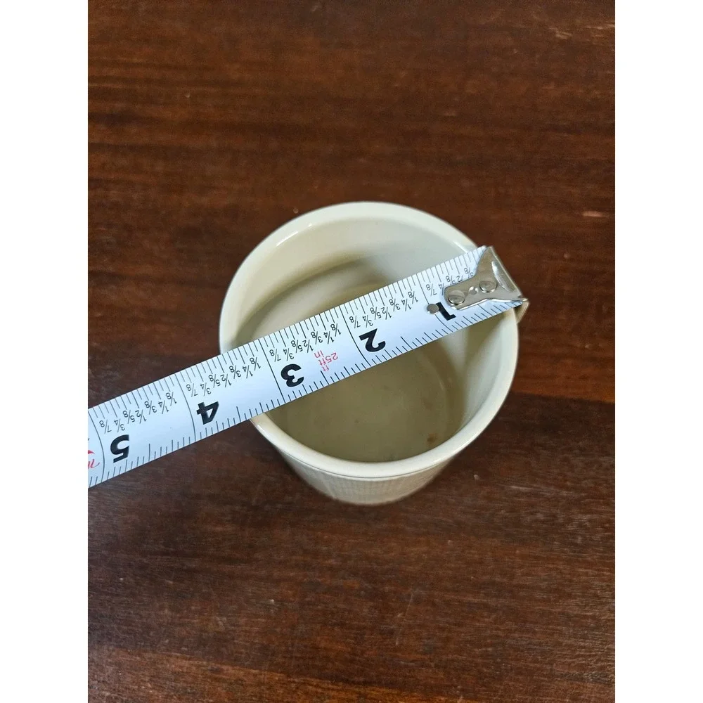 Smucker's Ceramic Crock Small Cream Ribbed Fruit Graphic 31882